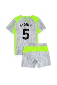 Manchester City John Stones #5 Jalkapallovaatteet Lasten Kolmas peliasu 2025-26 Lyhythihainen (+ Lyhyet housut)